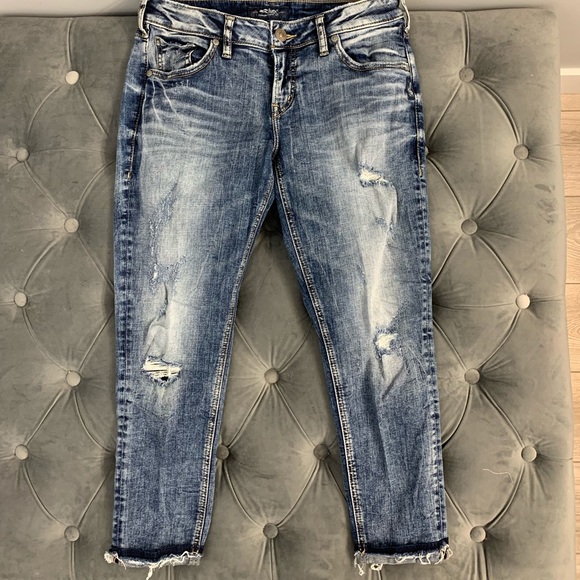 Silver Distressed Crops - Picture 2 of 7